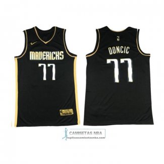 Camiseta Golden Edition Dallas Mavericks Luka Doncic 2020-21 Negro