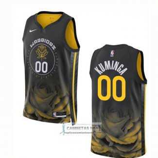 Camiseta Golden State Warriors Jonathan Kuminga NO 00 Ciudad 2022-23 Negro