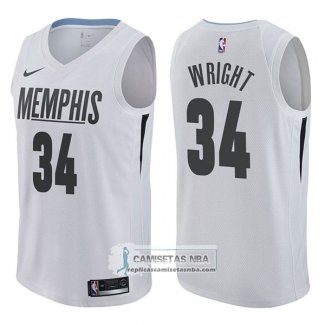 Camiseta Grizzlies Brandan Wright Ciudad 2017-18 Blanco