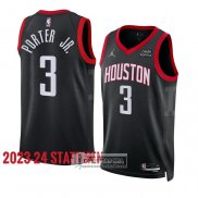 Camiseta Houston Rockets Kevin Porter Jr NO 3 Statement 2023-24 Negro