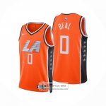 Camiseta Los Angeles Clippers Bradley Beal NO 0 Ciudad 2025-26 Naranja