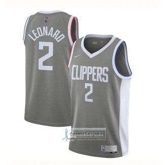 Camiseta Los Angeles Clippers Kawhi Leonard Earned 2020-21 Gris