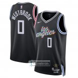 Camiseta Los Angeles Clippers Russell Westbrook NO 0 Ciudad 2022-23 Negro