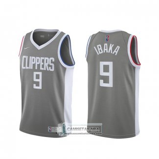 Camiseta Los Angeles Clippers Serge Ibaka Earned 2020-21 Gris