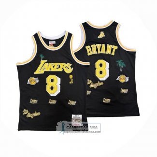 Camiseta Los Angeles Lakers Kobe Bryant NO 8 Hardwood Classics Mitchell & Ness 1996-97 Negro