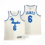 Camiseta Los Angeles Lakers LeBron James NO 6 Classic 2019-20 Blanco