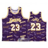 Camiseta Los Angeles Lakers Lebron James Hardwood Classics Tear Up Pack Violeta