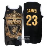 Camiseta Los Angeles Lakers Lebron James NO 23 Liverpool Negro