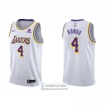 Camiseta Los Angeles Lakers Rajon Rondo NO 4 Association 2021-22 Blanco