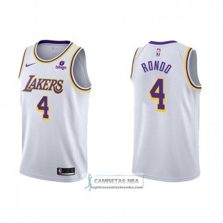 Camiseta Los Angeles Lakers Rajon Rondo NO 4 Association 2021-22 Blanco