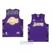 Camiseta Los Angeles Lakers x AAPE Violeta