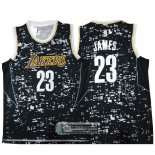Camiseta Luces de la ciudad Los Angeles Lakers LeBron James Negro