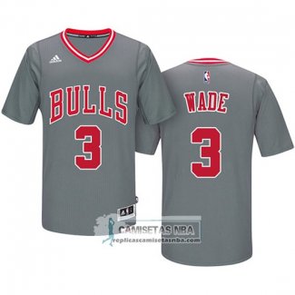 Camiseta Manga Corta Bulls Dwyane Wade Gris