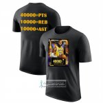 Camiseta Manga Corta Los Angeles Lakers James Commemorative Negro