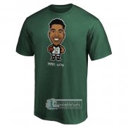 Camiseta Manga Corta Milwaukee Bucks Giannis Antetokounmpo Star Player Verde