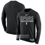 Camiseta Manga Larga San Antonio Spurs Practice Performance 2022-23 Negro