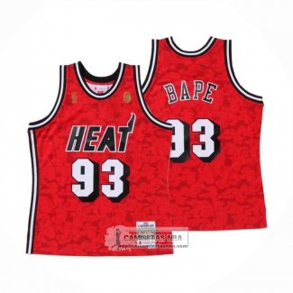 Camiseta Miami Heat Bape NO 93 Mitchell & Ness Rojo