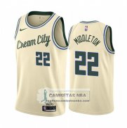 Camiseta Milwaukee Bucks Khris Middleton Ciudad Crema