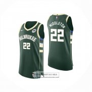 Camiseta Milwaukee Bucks Khris Middleton NO 22 Icon Authentic 2025-26 Verde