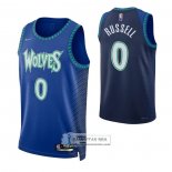 Camiseta Minnesota Timberwolves D'Angelo Russell NO 0 Ciudad 2021-22 Azul