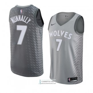 Camiseta Minnesota Timberwolves James Nunnally Ciudad 2018 Gris