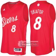 Camiseta Navidad 76ers Jahlil Okafor 2016 Rojo