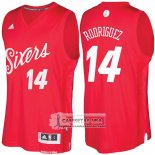 Camiseta Navidad 76ers Sergio Rodriguez 2016 Rojo