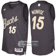 Camiseta Navidad Bucks Greg Monroe 2016 Negro