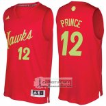 Camiseta Navidad Hawks Taurean Prince 2016 Rojo