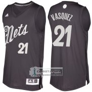 Camiseta Navidad Nets Greivis Vasquez 2016 Negro