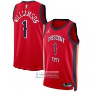 Camiseta New Orleans Pelicans Zion Williamson NO 1 Statement 2023-24 Rojo