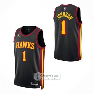 Camiseta Nino Atlanta Hawks Jalen Johnson NO 1 Statement 2026-27 Negro