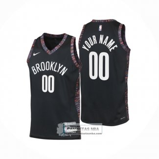 Camiseta Nino Brooklyn Nets Personalizada Ciudad 2025-26 Negro