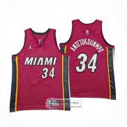 Camiseta Nino Miami Heat Giannis Antetokounmpo NO 34 Statement 2025-26 Rojo