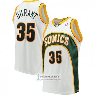 Camiseta Nino Seattle SuperSonics Kevin Durant NO 35 Mitchell & Ness 2006-07 Blanco