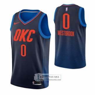 Camiseta Oklahoma City Thunder Russell Westbrook NO 0 Statement Azul