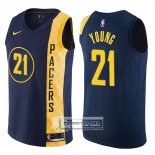 Camiseta Pacers Thaddeus Young Ciudad 2017-18 Azul