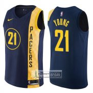 Camiseta Pacers Thaddeus Young Ciudad 2017-18 Azul