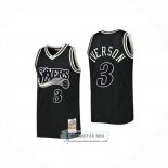 Camiseta Philadelphia 76ers Allen Iverson NO 3 Mitchell & Ness 1997-98 Negro2