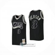 Camiseta Philadelphia 76ers Allen Iverson NO 3 Mitchell & Ness 1997-98 Negro2