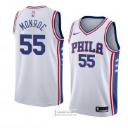 Camiseta Philadelphia 76ers Greg Monroe Association 2018 Blanco
