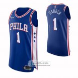 Camiseta Philadelphia 76ers James Harden NO 1 Icon 2021-2022 Autentico Azul