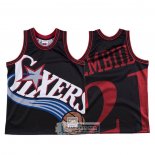 Camiseta Philadelphia 76ers Joel Embiid Mitchell & Ness Big Face Negro