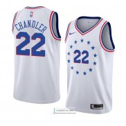 Camiseta Philadelphia 76ers Wilson Chandler Earned 2018-19 Blanc