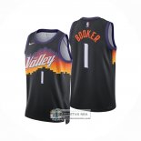 Camiseta Phoenix Suns Devin Booker NO 1 Ciudad 2025-26 Negro