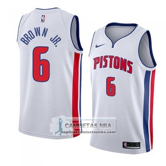 Camiseta Pistons Bruce Brown Jr. Association 2018 Blanco