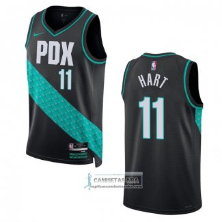 Camiseta Portland Trail Blazers Josh Hart NO 11 Ciudad 2022-23 Negro