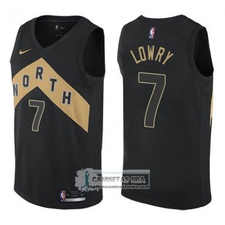 Camiseta Raptors Kyle Lowry Ciudad 2017-18 Negro