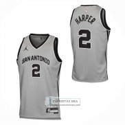 Camiseta San Antonio Spurs Dylan Harper NO 2 Statement 2025-26 Gris