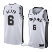 Camiseta San Antonio Spurs Lonnie Walker Association 2018 Blanco